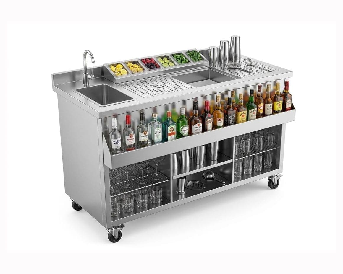 Stainless Steel Cocktail Bar Station
