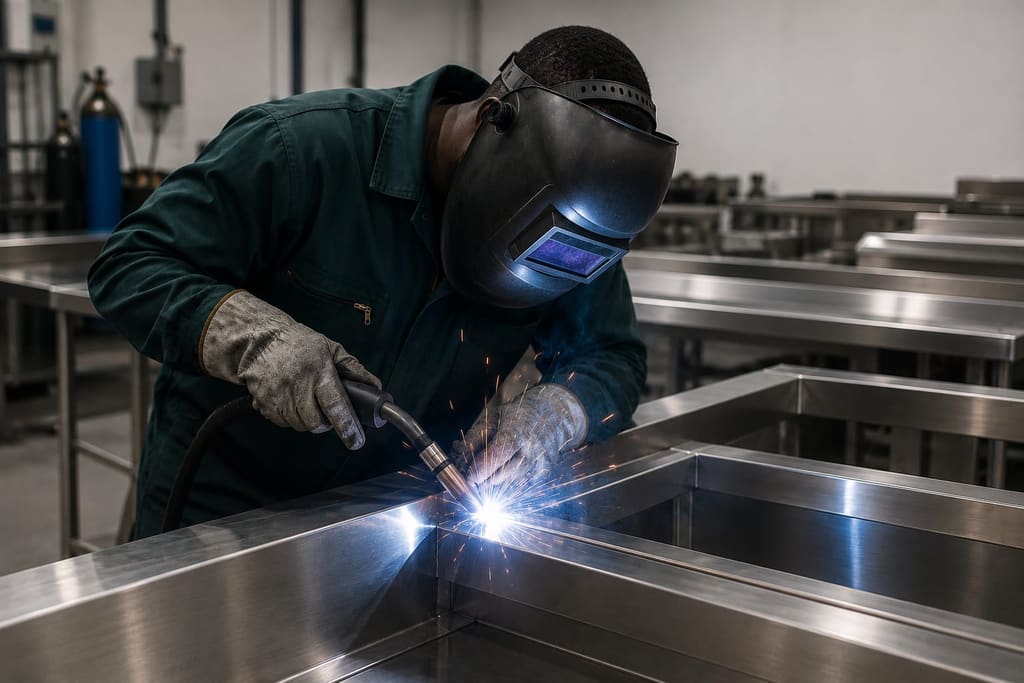 Bespoke stainless steel fabrication project by Beyond Commercial Kitchen