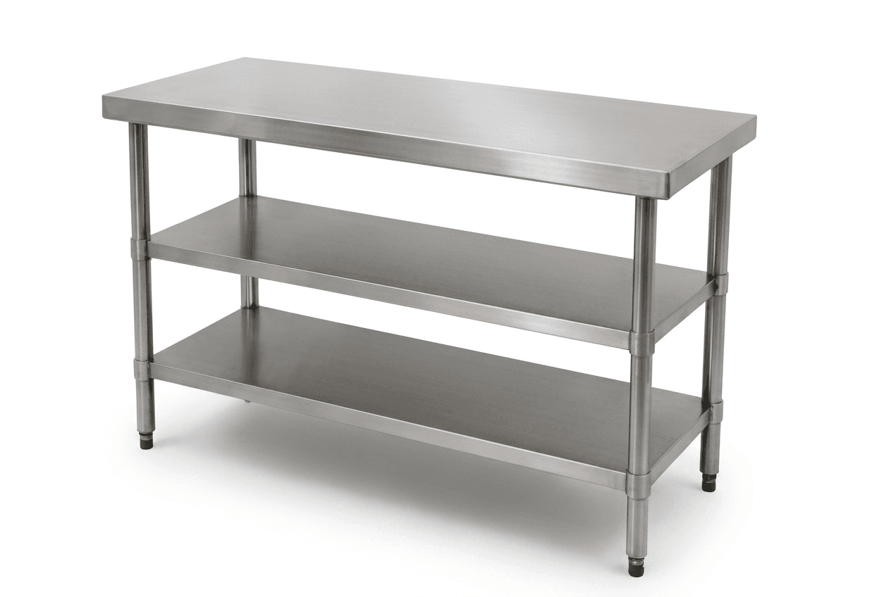 Work Table with Double Undershelves